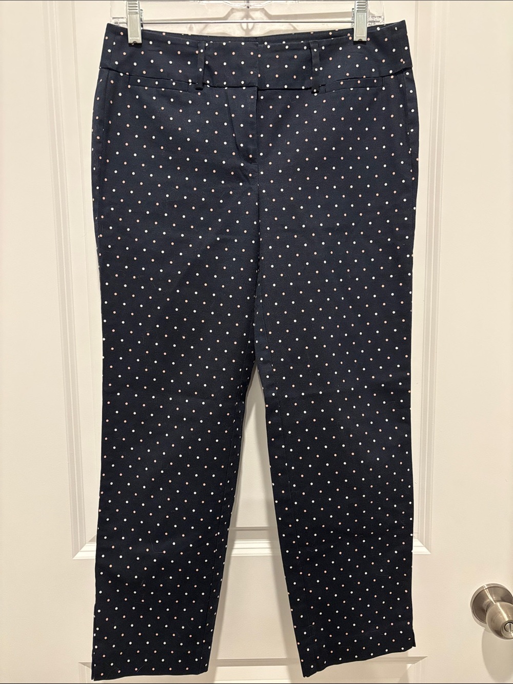 Ann Taylor Factory Navy Polka Dot Chinos